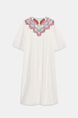 ZW COLLECTION EMBROIDERED COLLAR POPLIN SHIRT - Zara фото 10