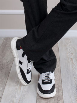 Мужские кроссовки модные, легкие и практичные 0092-L1 Белый - Piniolo фото 3