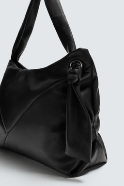 BOLSO SHOPPER PIEL / Negro - Zara фото 9