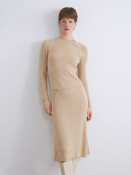 Bisiklet Yaka Triko Elbise