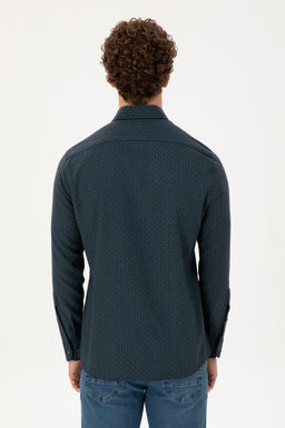 Мужская темно-зеленая рубашка с длинным рукавом - U.s. polo assn фото 5