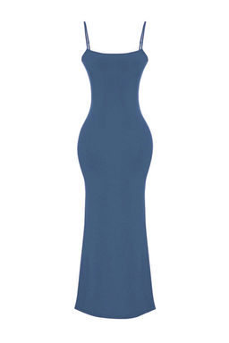 Indigo Maxi Bodycone/Vucuda Oturan Ask?l? Esnek Orme Elbise TWOSS23EL02435