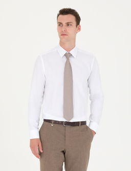 Beyaz Slim Fit Uzun Kollu G_mlek