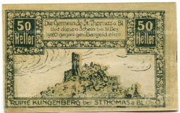 50 геллеров 1920 года Австрия Санкт-Томас-ам-Блазенштайн (нотгельд)