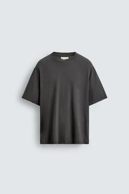 CAMISETA RELAXED FIT ALGOD?N - LINO / Gris oscuro - Zara фото 8