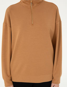 Camel Regular Fit Modal Kuma_ Sweatshirt
