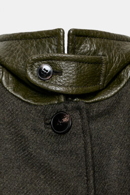 WOOL COAT WITH PUFF SLEEVES AND CONTRAST COLLAR - Zara фото 10
