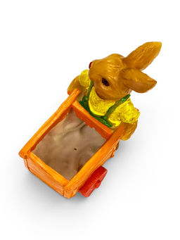 Декоративное кашпо для цветов «Заяц с тележкой», 330 мл, 13×18×17 см, полистоун, Greengo