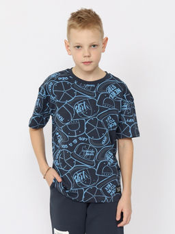 CRB wear/CSJB 63749-48-393 Футболка для мальчика,темно-серый-голубой/Ex.Cherubino