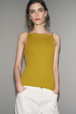 RIB TOP WITH POLYAMIDE STRAPS - Zara фото 8