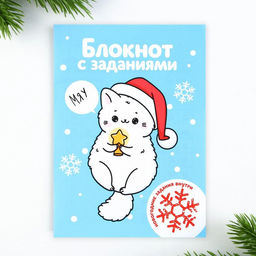 Подарочный набор новогодний, блокнот, карандаши простые 2 шт., восковые мелки «Исполнения желаний»