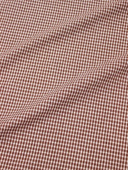 Пестрядь Мелкая белая клетка на коричнево-каштановом, ВИД2, ш.1.45м, хлопок-95%, п/э-5%,135гр/м.кв