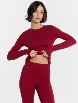 Комплект термо женский бордовый (лонгслив и леггинсы) винный 692407 - Mark formelle фото 8