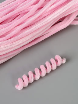 Синельная проволока, набор 100 шт, размер 1 шт 30х0,8 см, цвет розовый