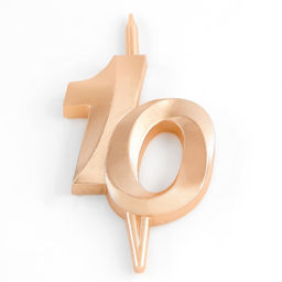 Свеча в торт «Юбилейная», цифра 10, 10 см, шампань