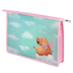 Папка для школьных тетрадей пластиковая Феникс+, арт. 72354/ 12 КАПИБАРА-МИЛАШКА (полипропилен, форм