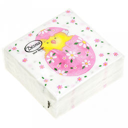 Салфетки бумажные "Desna Design" 24х24см, 1 слойные, 40 штук в упаковке, 100% целлюлоза, "Сюрприз" (Россия)