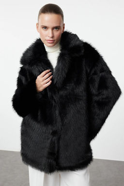 Siyah Oversize Kal?p Kurk Mont TWOAW25MO00155