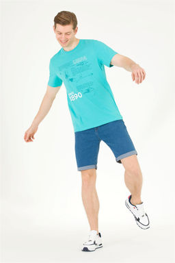 Мужская мятная футболка с круглым вырезом - U.s. polo assn фото 10