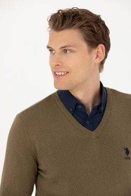 Мужской свитер цвета хаки - U.s. polo assn фото 16