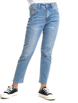 Джинсы синие для девочки 33-1062 синий - Mini maxi фото 10