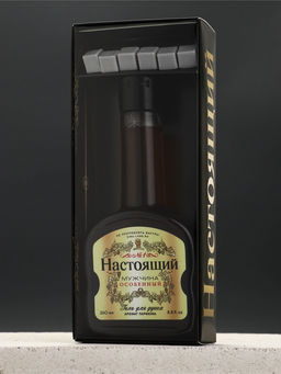 Подарочный набор косметики «Настоящий мужчина», гель для душа во флаконе коньяка 250 мл и мыло для рук 5 шт., Чистое счастье