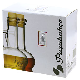 Графин для масла стеклянный Olivia 260мл, д9см, h17см, форма конус, с ручкой и пластмассовой пробкой, набор 2шт, Pasabahce (Россия) - Домашняя мода фото 2