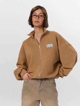 Толстовка женская бежевая на молнии - Mark formelle фото 7