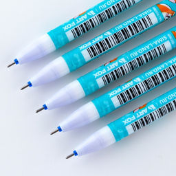 Цена за 10 шт. Ручка пластик пиши-стирай с колпачком «Корги», синяя паста, гелевая 0.5 мм