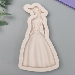 Молд силиконовый «Девушка в шляпке и пышном платье»
