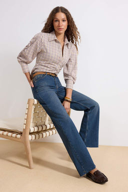 Mavi Yuksek Bel Straight %100 Pamuk Non-Stretch Jeans TWOAW25JE00378