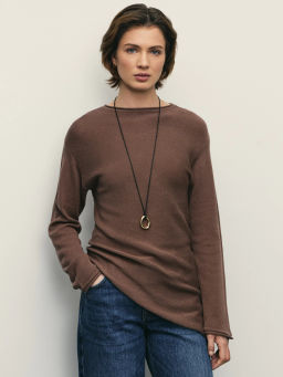 Джемпер из хлопка с асимметричным краем / Zarina