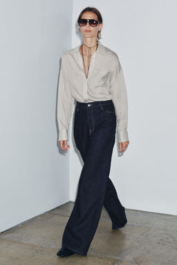 ZW COLLECTION HIGH-WAIST WIDE-LEG JEANS - Zara фото 4