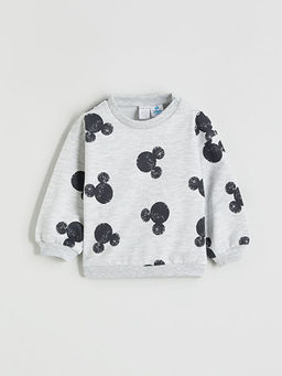Minnie Mouse Bask?l? Erkek Bebek Sweatshirt ve E?ofman Alt?