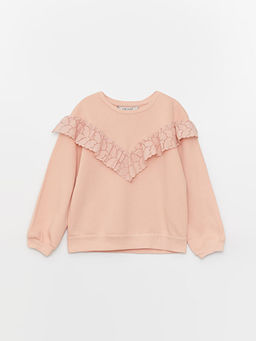 Bisiklet Yaka Fisto Detayl? Uzun Kollu K?z ?ocuk Sweatshirt