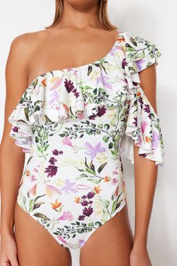 Cicek Desenli Tek Omuz Volanl? Normal Paca Mayo TBESS23MA00027