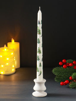 Цена за 4 шт. Свеча античная новогодняя 255х22 мм с декором, ёлочки