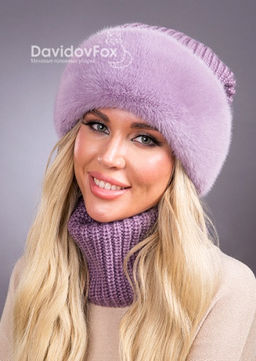 Шапка Ника трикотаж экомех клевер