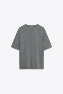 FADED-EFFECT PATCH T-SHIRT - Zara фото 5