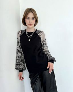 Свитшот с шифоновым рукавом реглан 71.6.18 - Elena sorti фото 3