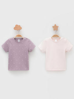 К 302521-2уп/сиреневый Н054.1,бело-розовый 1106 набор фуфайка (футболка) яс