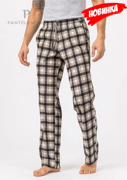 Мужские брюки PDB-164 Клетка бежевая/черная