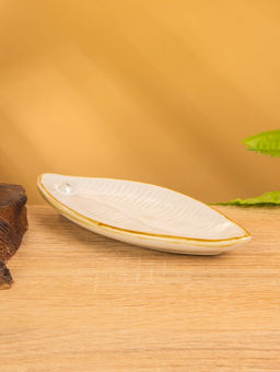 Подставка под благовония «Длинный лист», 17×7×1.5 см, керамика, белая