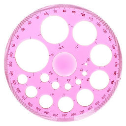 Набор геометрический, чертежный, блистер: линейка 30 см, 2 треугольника, транспортир, трафарет окружности, МИКС