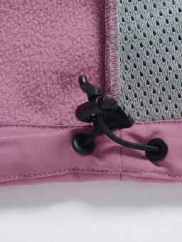 Парка женская софтшелл виндстоппер удлинённая с капюшоном малинового цвета 9614_1M