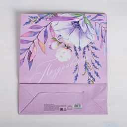 Цена за 3 шт. Пакет подарочный крафтовый, упаковка, Поздравляю, MS 18?23?10 см