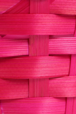 Цена за 2 шт. Корзина плетёная для хранения, 13×13×9.5 см, ручка h=21 см, бамбук, розовая, Greengo