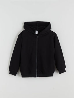 Kap??onlu Erkek ?ocuk Fermuarl? Sweatshirt