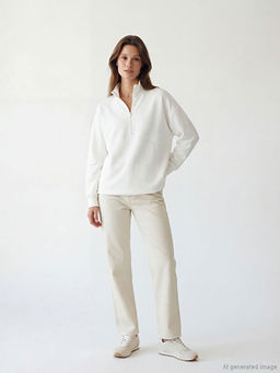 Dik Yaka Soft Touch Kad?n Sweatshirt Tunik