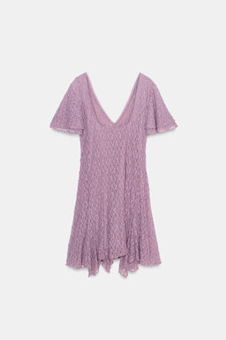 VESTIDO ENCAJE FRUNCES / Lila - Zara фото 6